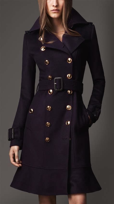 burberry long coat blue